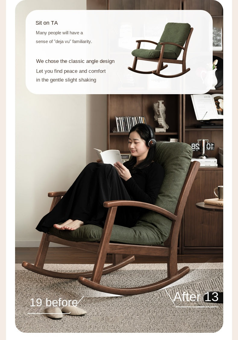 Oak Solid Wood Sofa Modern Lounge Chair.