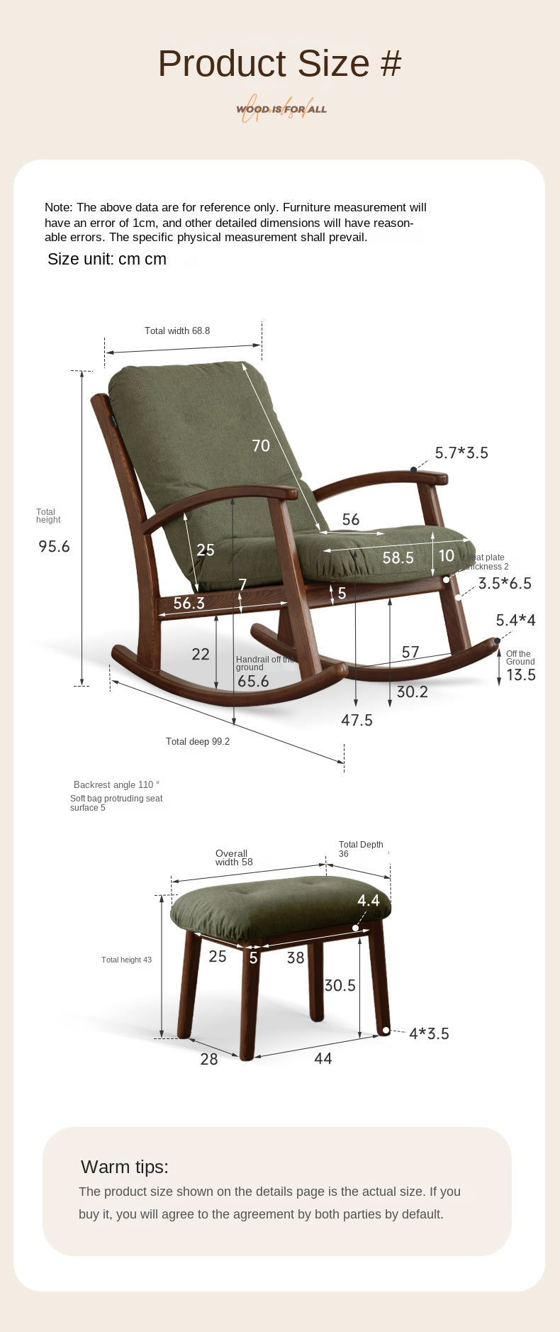 Oak Solid Wood Sofa Modern Lounge Chair.