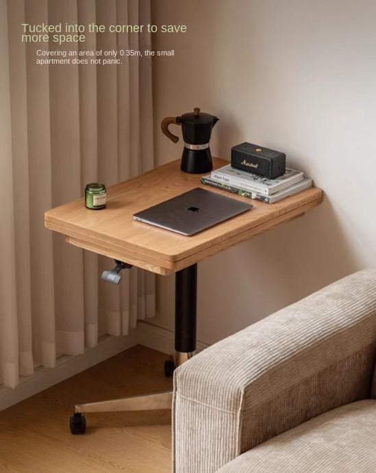 Black Walnut, Oak Solid Wood Lifting Modern Mobile Coffee Table.