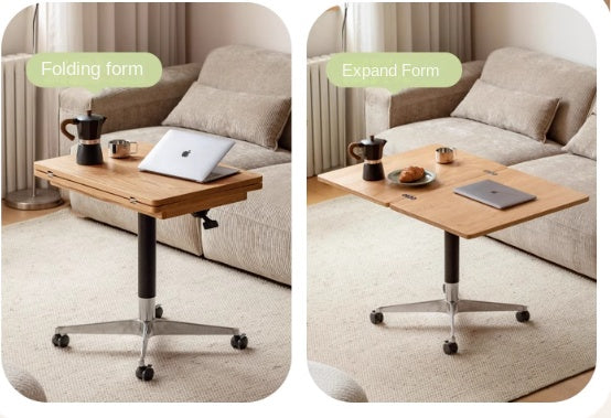 Black Walnut, Oak Solid Wood Lifting Modern Mobile Coffee Table.