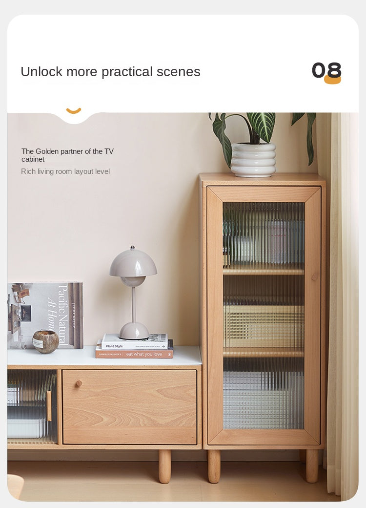 Beech Solid Wood Nordic Side Cabinet
