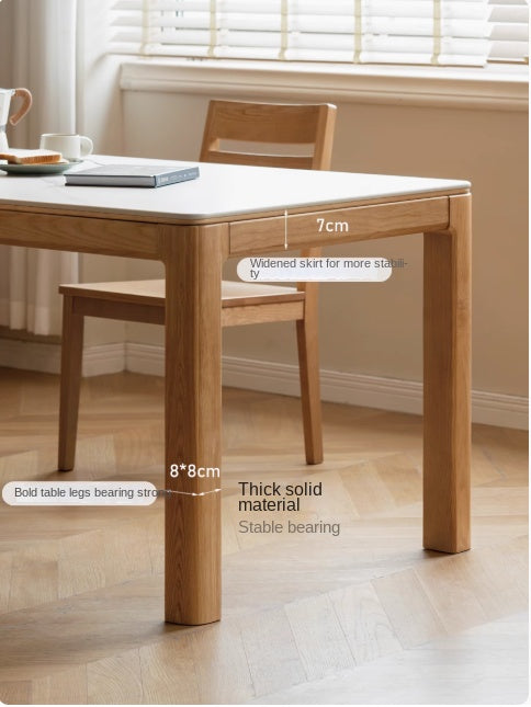 Ash, Oak Solid Wood Modern Rock Dining Table