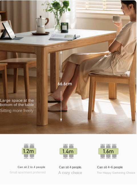 Ash, Oak Solid Wood Modern Rock Dining Table