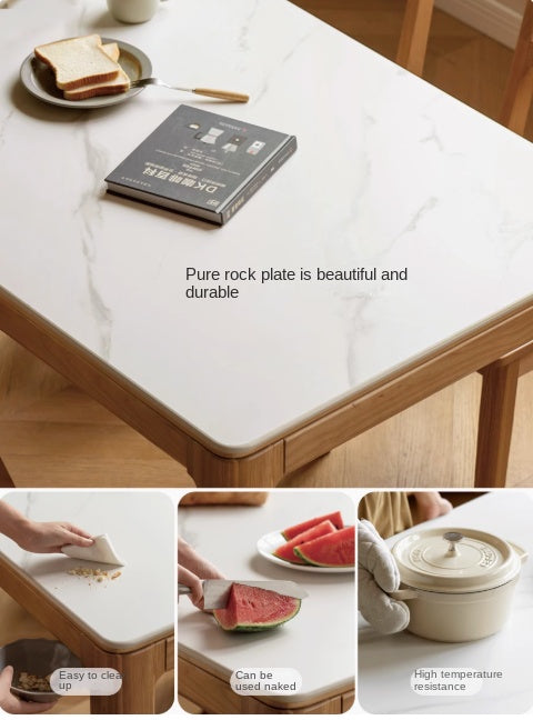 Ash, Oak Solid Wood Modern Rock Dining Table