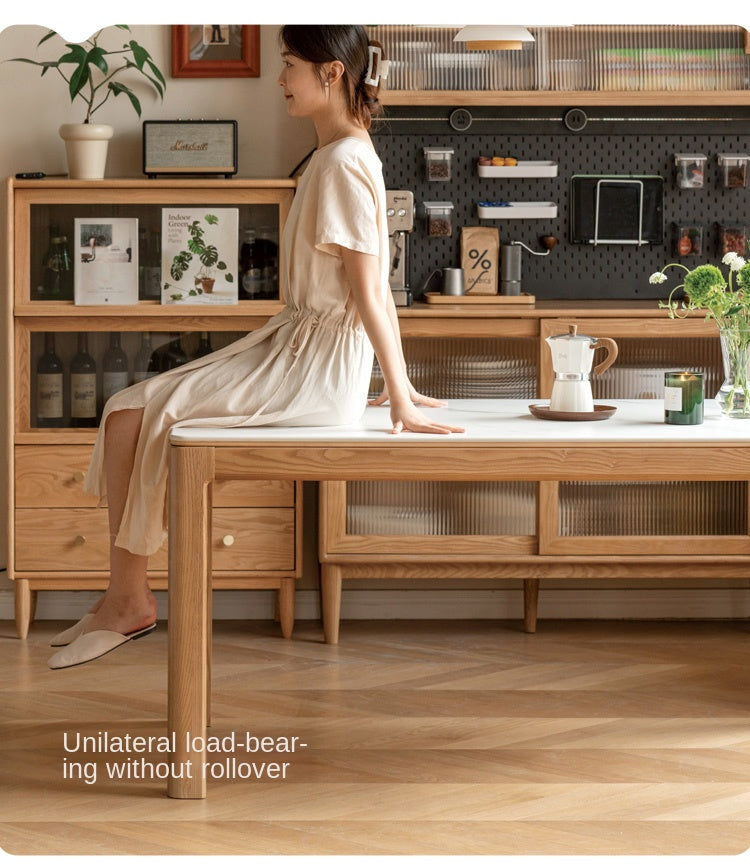 Ash, Oak Solid Wood Modern Rock Dining Table