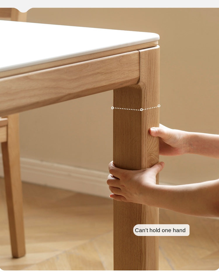 Ash, Oak Solid Wood Modern Rock Dining Table