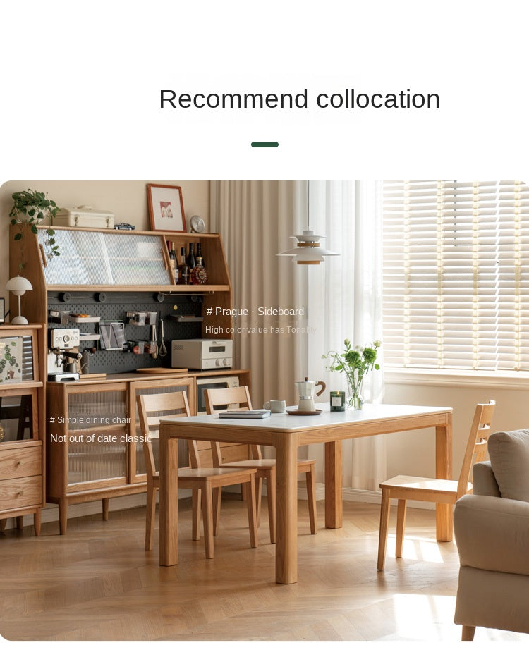 Ash, Oak Solid Wood Modern Rock Dining Table