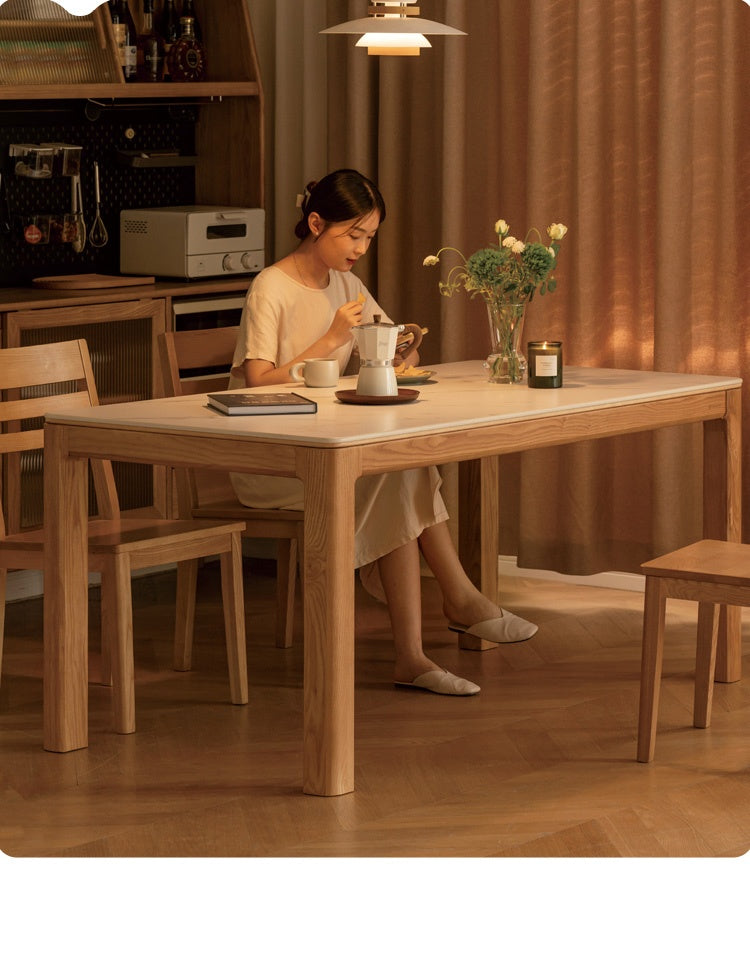 Ash, Oak Solid Wood Modern Rock Dining Table