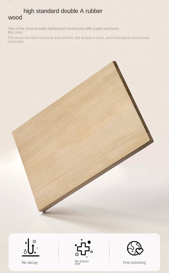 Solid RubberWood Modern White Nightstand.