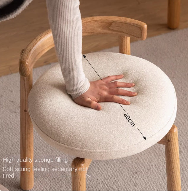 Black Walnut, Oak, Solid Wood, Solid Rubberwood Rotating Modern Soft Makeup Stool