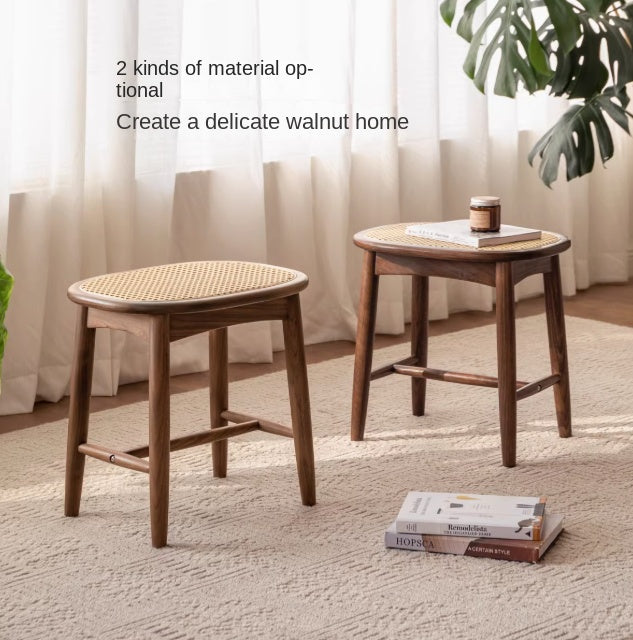 Black Walnut, Oak Solid Wood Modern Makeup Stool