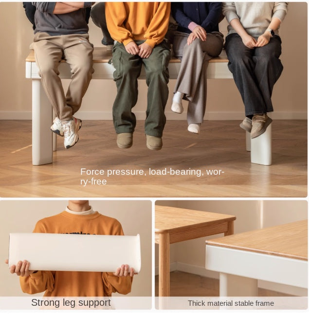 Oak, Poplar Solid Wood Modern Cream Style Computer With Drawer.