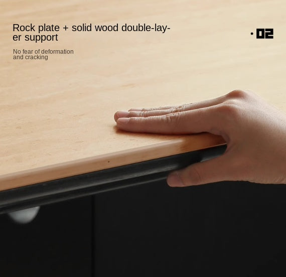 Ash, Oak Solid Wood Medieval Style Rock Plate Retro Dining Table