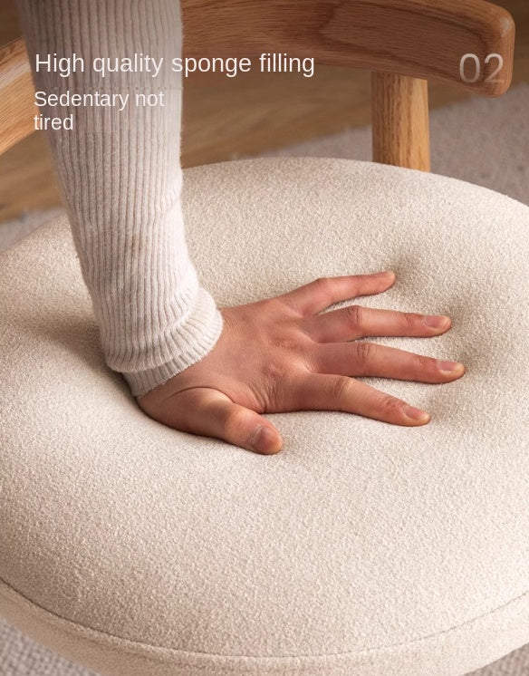 Black Walnut, Oak, Solid Wood, Solid Rubberwood Rotating Modern Soft Makeup Stool