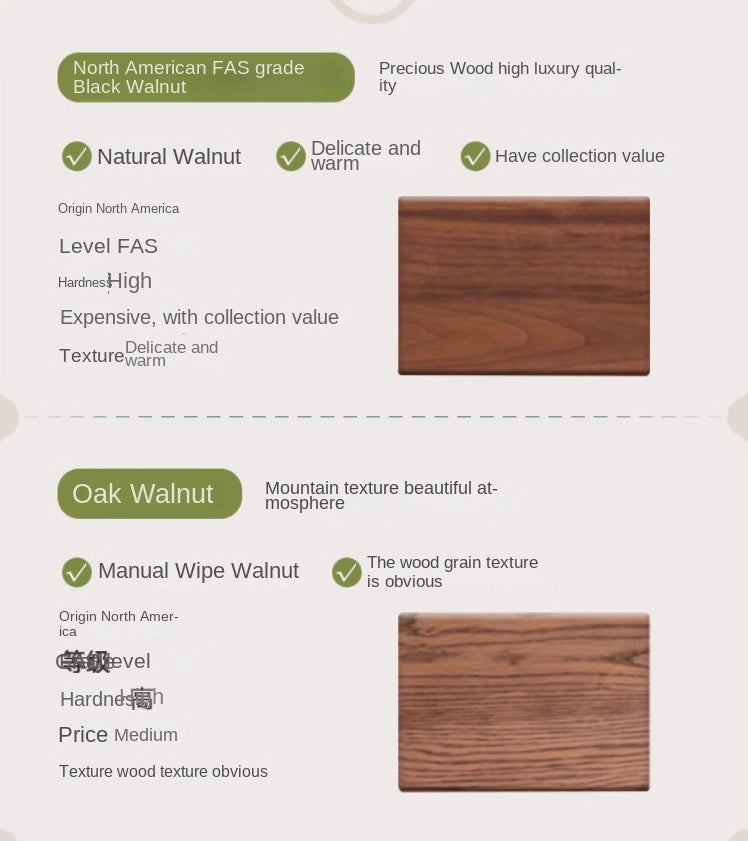 Black Walnut, Oak Solid Wood Modern Makeup Stool
