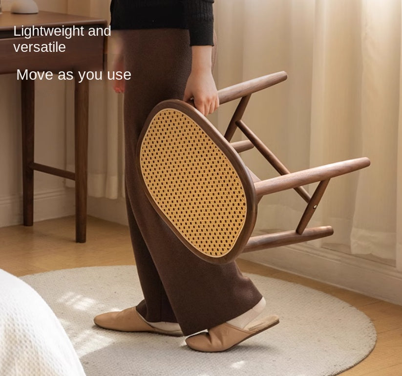 Black Walnut, Oak Solid Wood Modern Makeup Stool