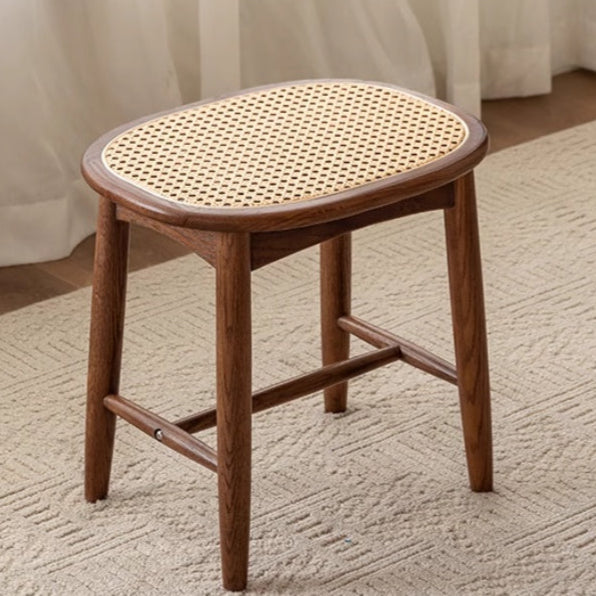 Black Walnut, Oak Solid Wood Modern Makeup Stool