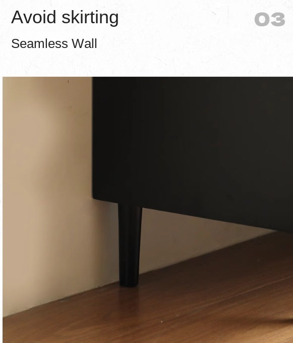 Rubber Solid Wood Modern Black Drawer Cabinet