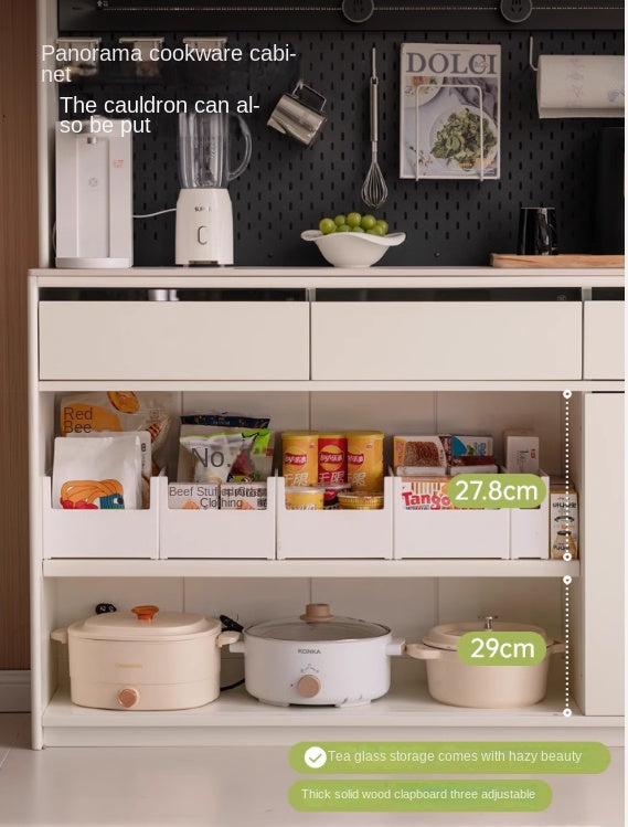 Solid Rubberwood Cream Style Rock Board Sideboard.