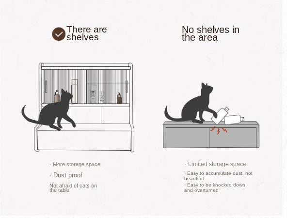 Solid Rubberwood Retro Multifunctional Dressing Table Storage Rack Integrated.