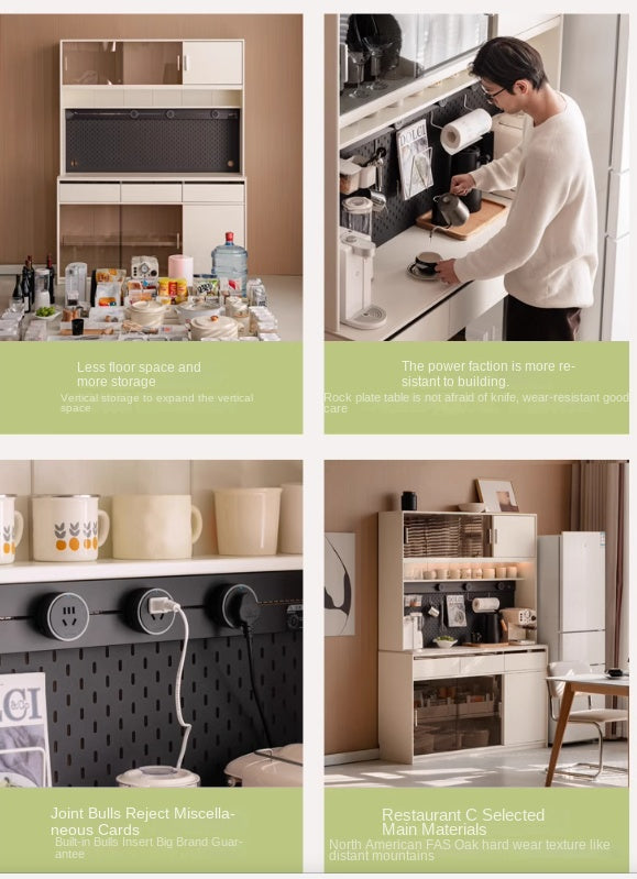 Solid Rubberwood Cream Style Rock Board Sideboard.