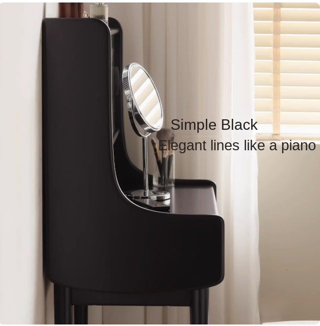 Solid Rubberwood Retro Multifunctional Dressing Table Storage Rack Integrated.