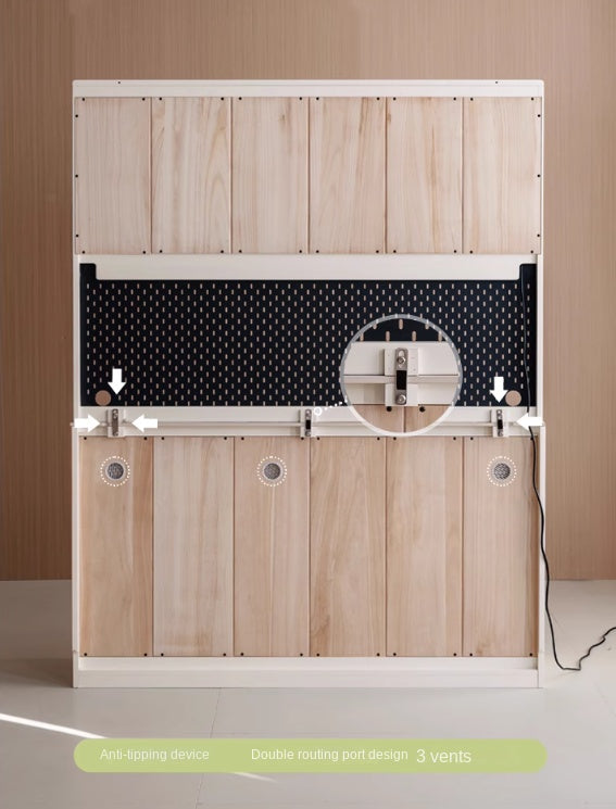 Solid Rubberwood Cream Style Rock Board Sideboard.