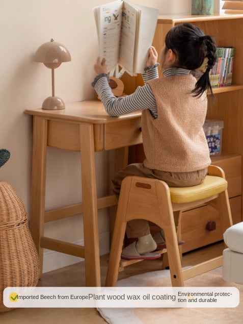 Beech Solid Wood Children's Study Writing Desk.
