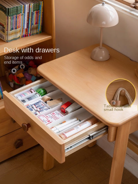 Beech Solid Wood Children's Study Writing Desk.