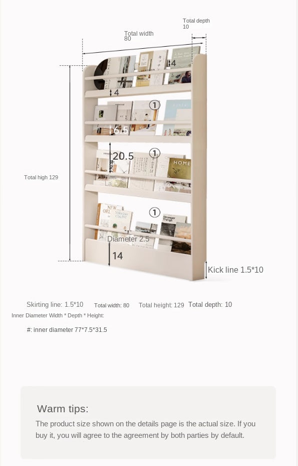 Rubber Solid Wood Cream Style Corner Storage Bookshelf.