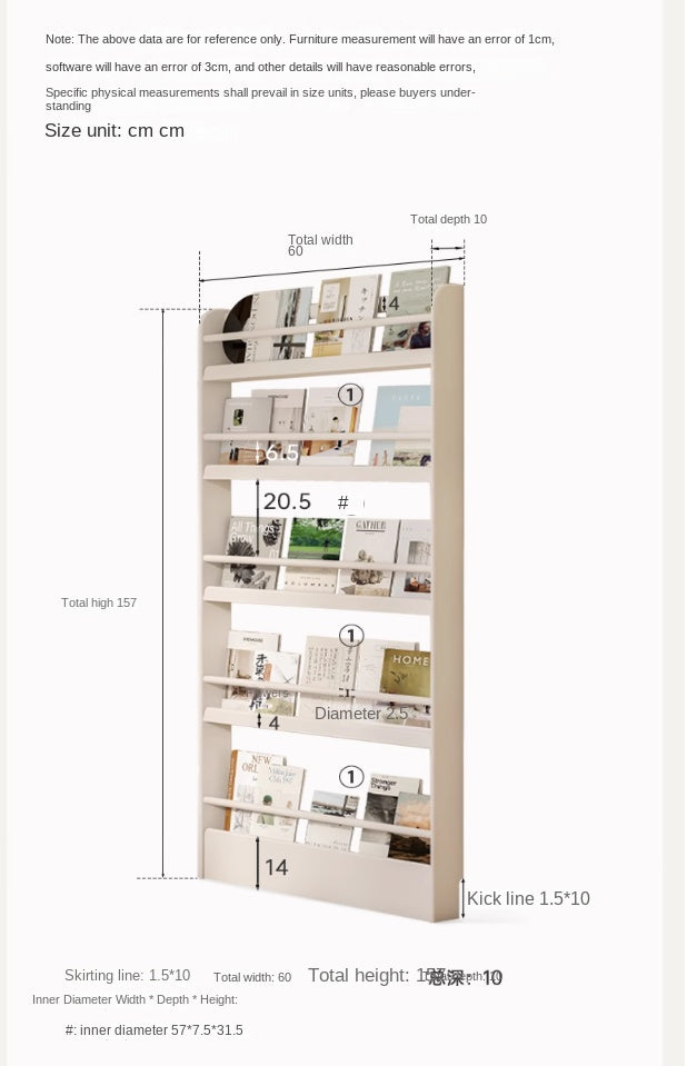 Rubber Solid Wood Cream Style Corner Storage Bookshelf.