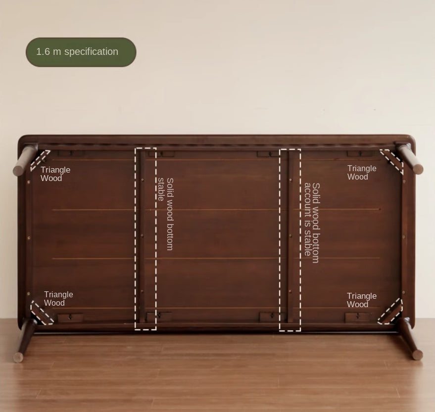 Black Walnut, Poplar, Cherry Solid Wood American Retro Rectangular Dining Table