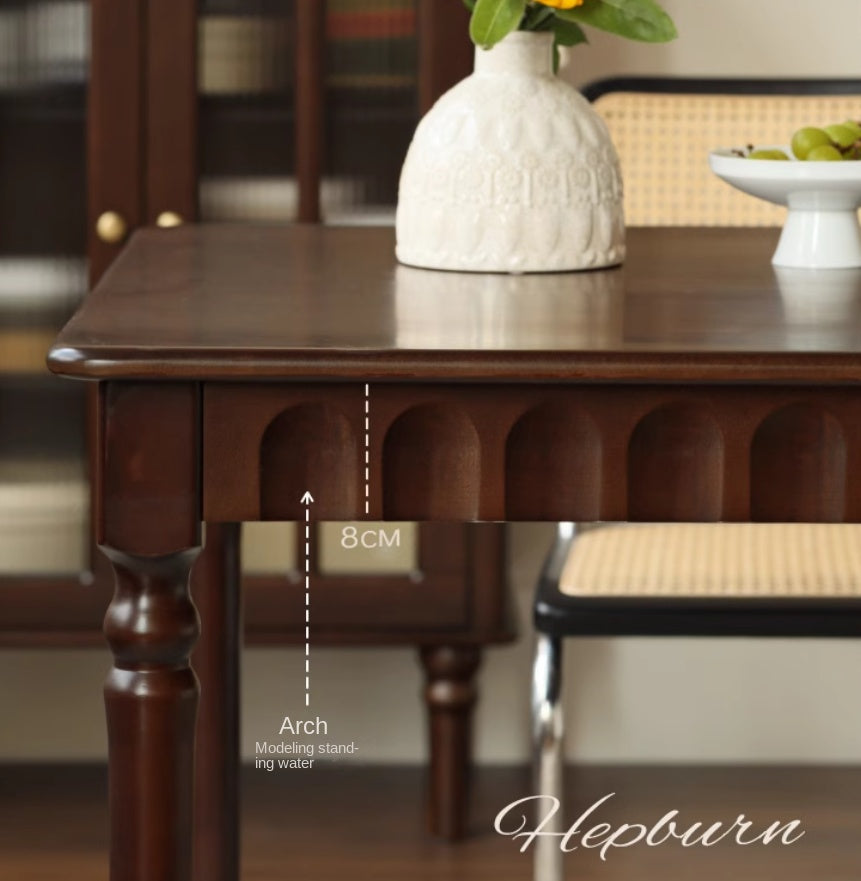 Black Walnut, Poplar, Cherry Solid Wood American Retro Rectangular Dining Table