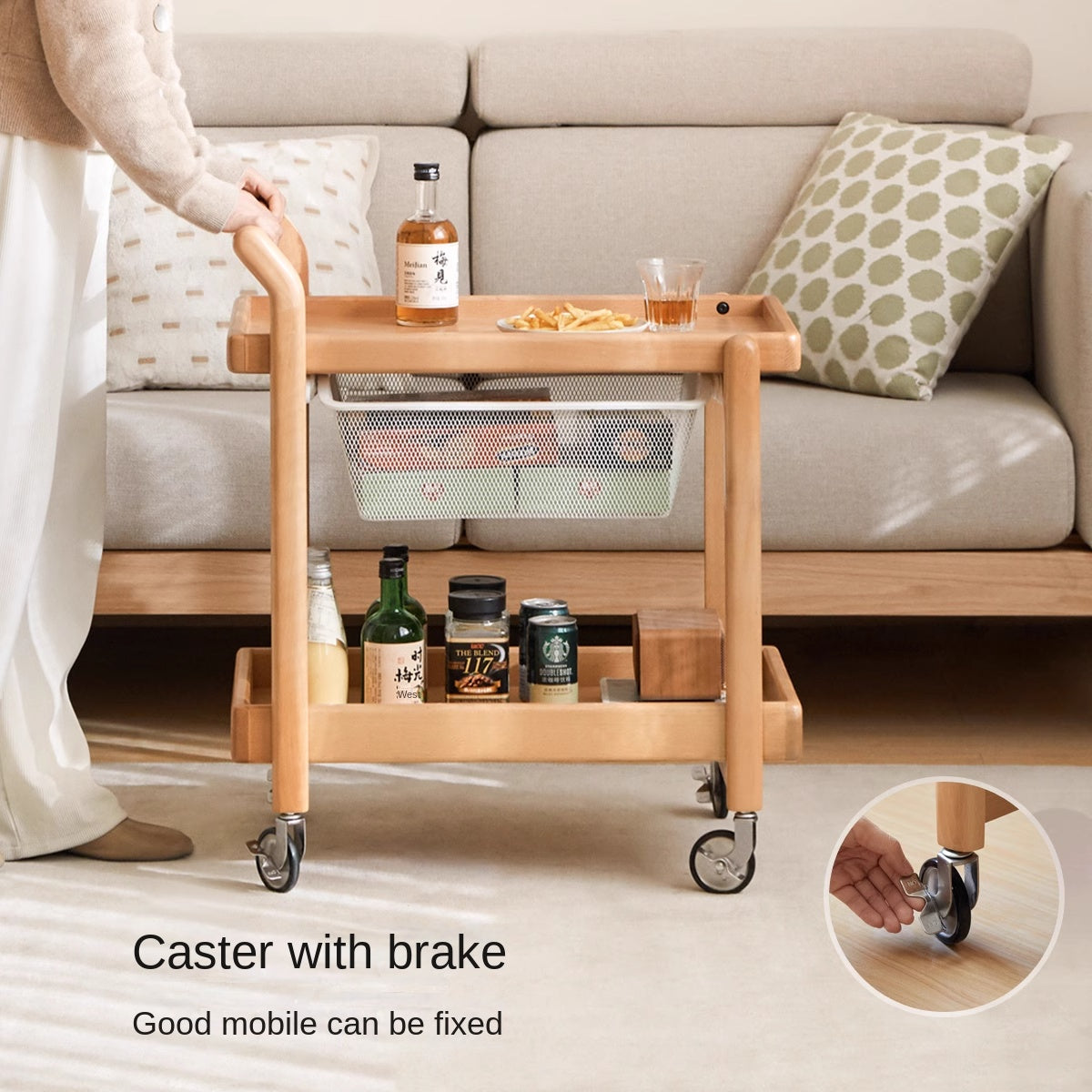 Beech Solid Wood Modern Side Table