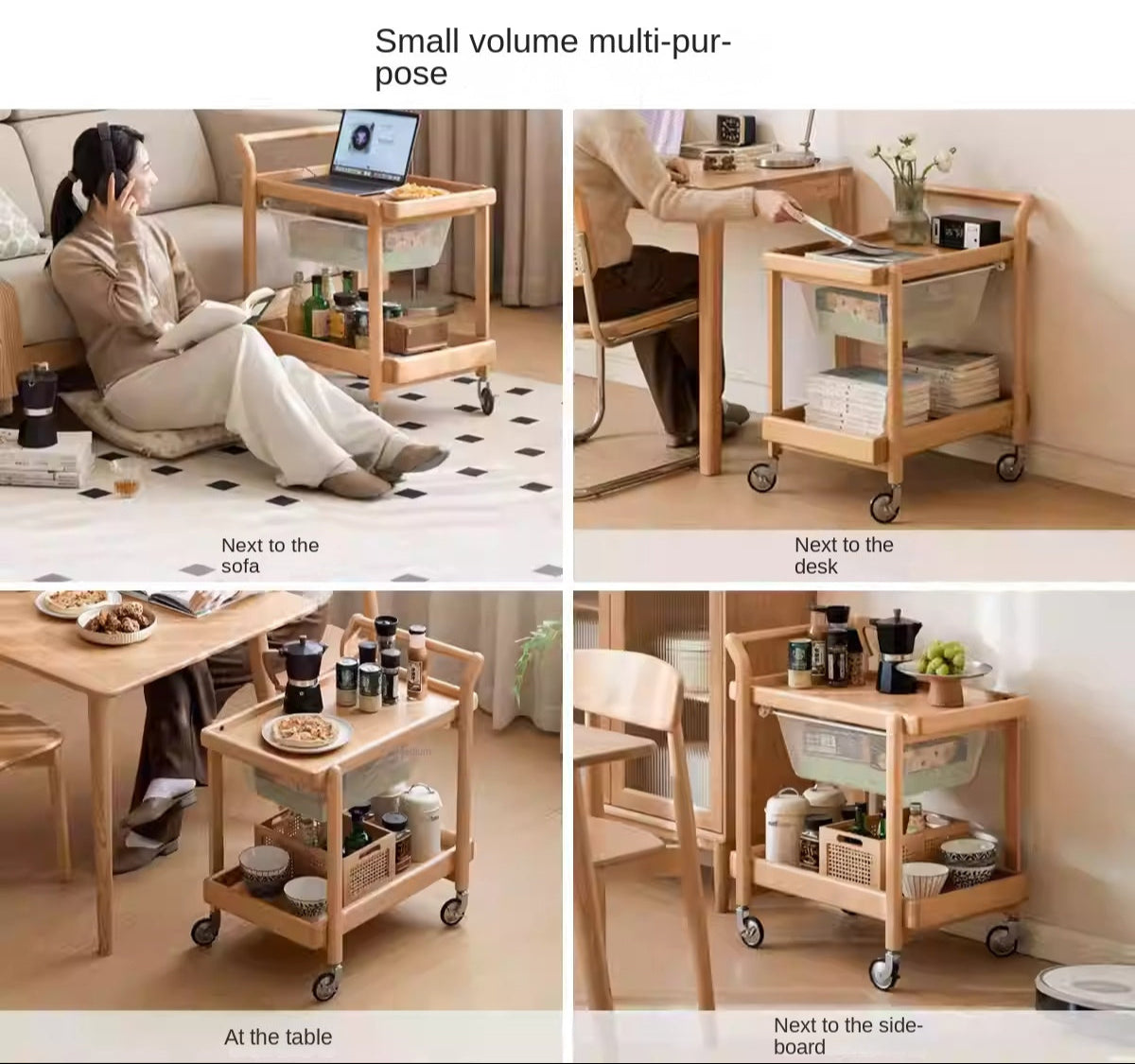 Beech Solid Wood Modern Side Table