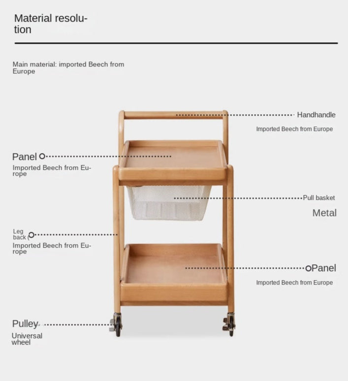 Beech Solid Wood Modern Side Table