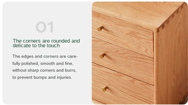 Oak Solid Wood Rattan Modern TV Cabinet.