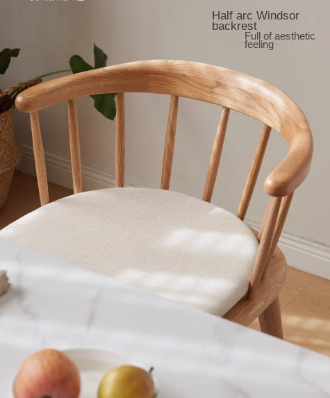 Black Walnut, Cherry, Ash, Oak Solid Wood Modern Rotating Soft Chair