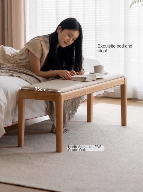 Black Walnut, Oak Solid Wood Nordic Soft Pack Long Bench