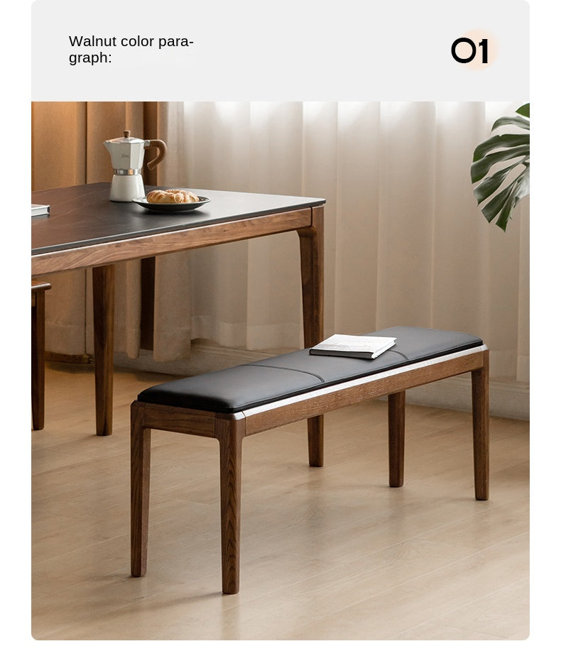 Black Walnut, Oak Solid Wood Nordic Soft Pack Long Bench
