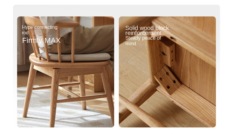 Black Walnut, Cherry, Ash, Oak Solid Wood Modern Rotating Soft Chair