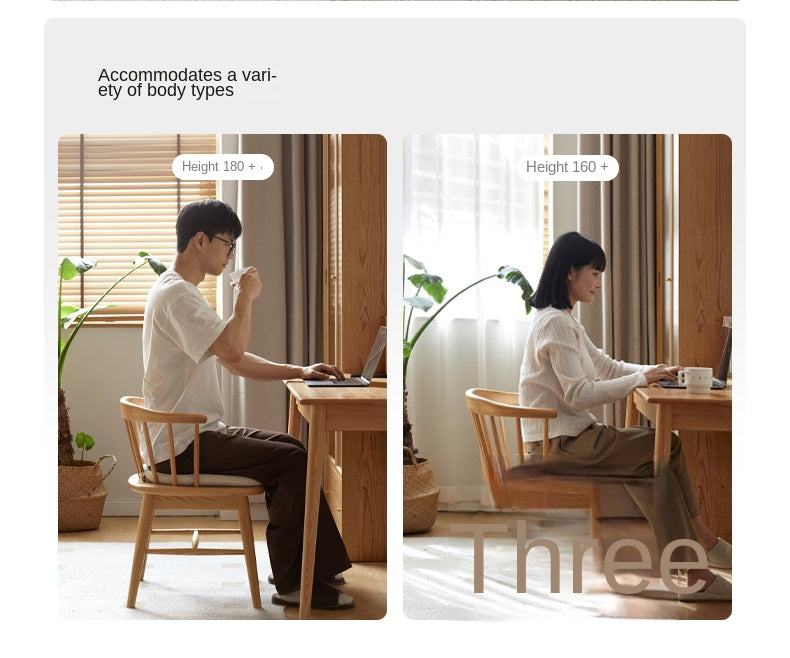 Black Walnut, Cherry, Ash, Oak Solid Wood Modern Rotating Soft Chair