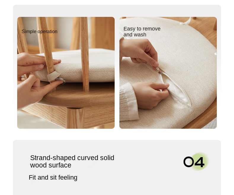 Black Walnut, Cherry, Ash, Oak Solid Wood Modern Rotating Soft Chair