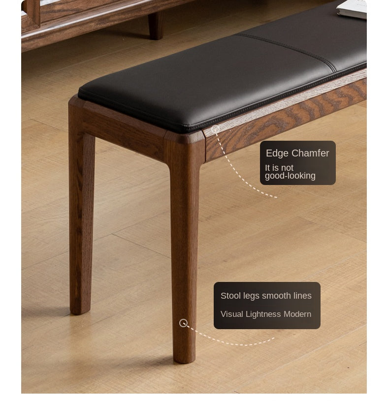 Black Walnut, Oak Solid Wood Nordic Soft Pack Long Bench