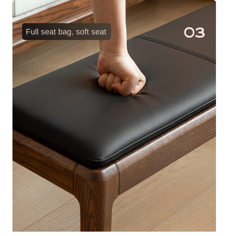 Black Walnut, Oak Solid Wood Nordic Soft Pack Long Bench