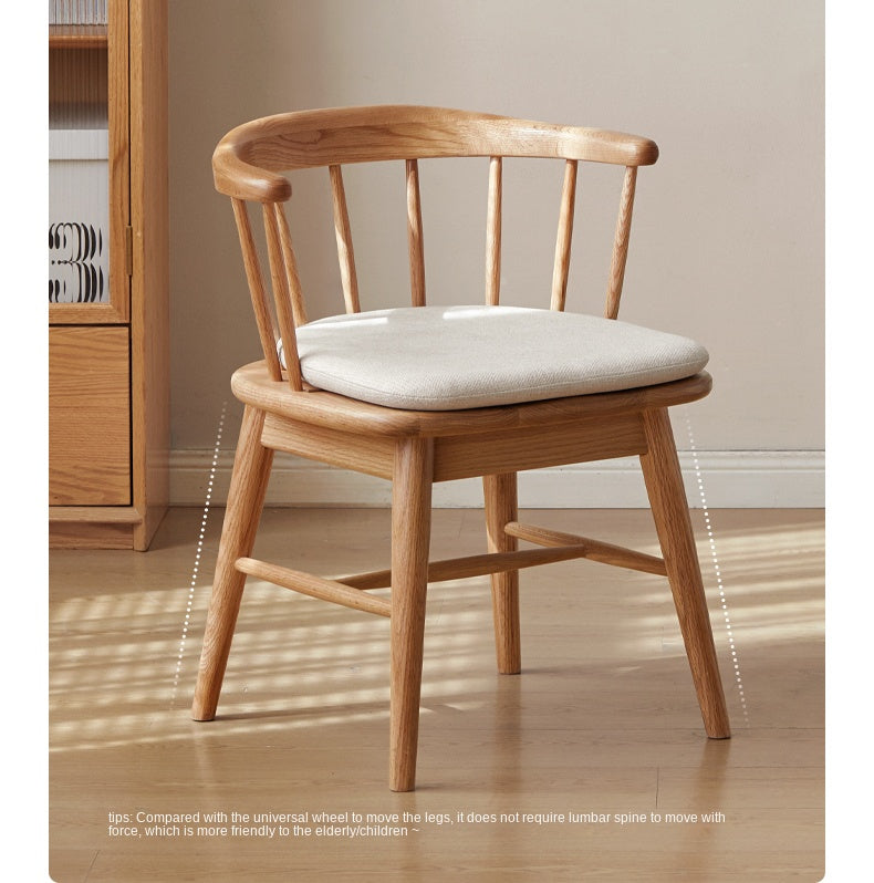 Black Walnut, Cherry, Oak Solid Wood Modern Rotating Soft Chair