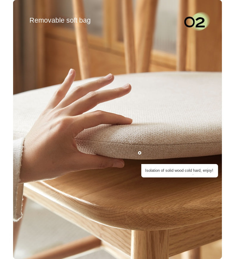 Black Walnut, Cherry, Ash, Oak Solid Wood Modern Rotating Soft Chair