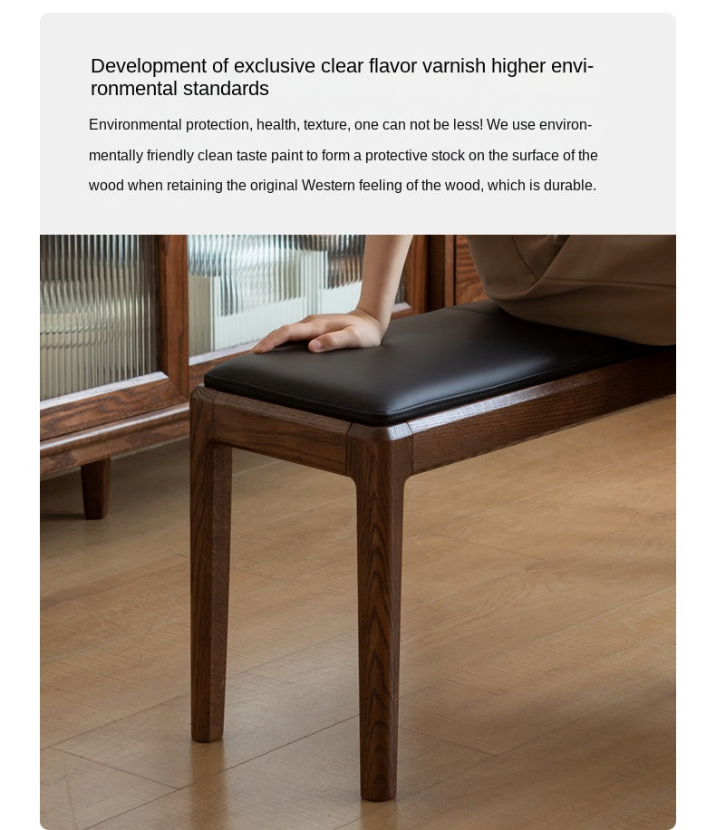 Black Walnut, Oak Solid Wood Nordic Soft Pack Long Bench