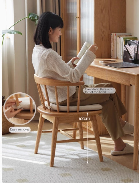 Black Walnut, Cherry, Oak Solid Wood Modern Rotating Soft Chair