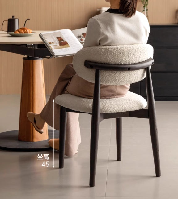 4 pcs Oak Solid Wood, Solid Rubberwood Modern Soft Dining Chair